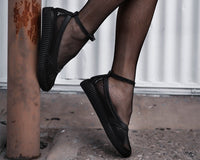 Black Fishnet Pointed Ballet Creeper