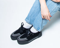 Black & White Interlace Platform Creeper Sneaker