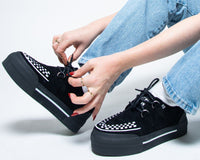 Black & White Interlace Platform Creeper Sneaker