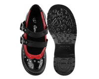 Black & Red Patent Brogue Bubble Mary Jane