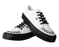 White Leather Lace-Up Creeper Sneaker