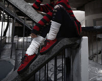 Red Suede Lace-Up Creeper Sneaker