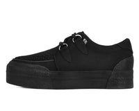 Black Canvas Interlace Platform Creeper Sneaker