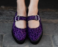 Purple Leopard Pointed EZC Mary Jane