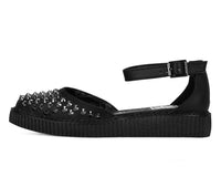 Black TUKskin™ Pointed Studded Sandal