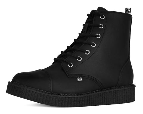 Black TUKskin™ Pointed Lace Up Boot