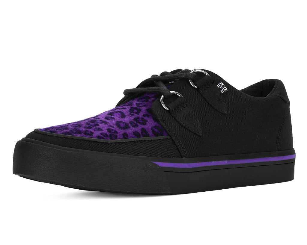 Black & Purple Leopard D-Ring Sneaker