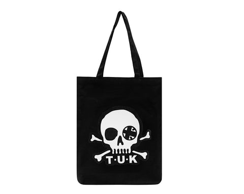 Black Skull Logo Canvas Tote Bag