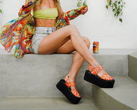 Orange Wavy Strato Sandal