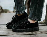 Black Faux Suede Anarchic Creeper