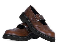 Brown Leather Brogue Mary Jane