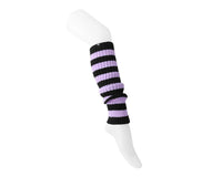 Purple & Black Stripe Knit Leg Warmer