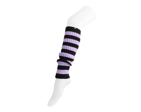 Purple & Black Stripe Knit Leg Warmer