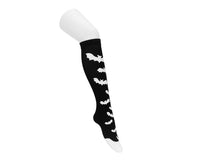 Black Bat Thigh High Sock