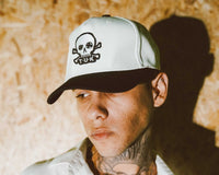 Black & Cream Skull Logo Hat