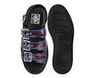 Purple Metallic 3-Buckle Mondo Sandal