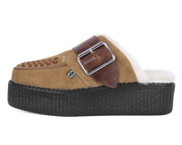 Brown Suede Wool Creeper Mule