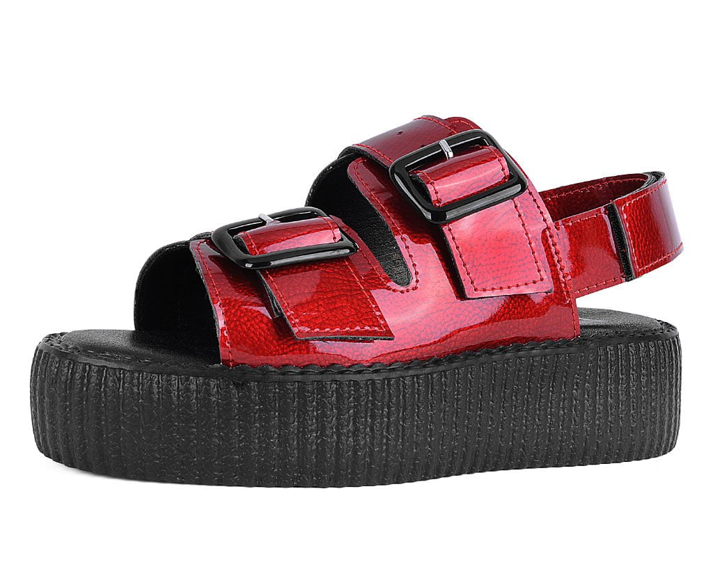 Red Patent 2-Buckle Sandal