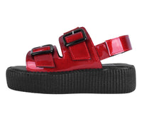 Red Patent 2-Buckle Sandal