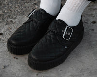 Black TUKskin Quilted Buckle Viva Mondo Creeper