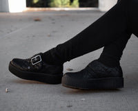 Black TUKskin Quilted Buckle Viva Mondo Creeper