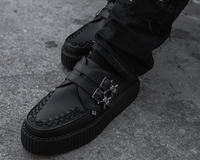 Black TUKskin™ 2-Buckle Skull Creeper