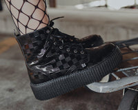 Black Checkered Patent Viva Mondo Boot