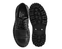 Black Burnished Contrast Stich Double Decker Brogue