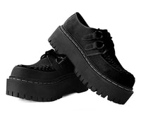 Black Suede Interlace Double Decker Creeper