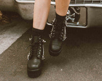 Black 7-Eye Chain & Strap Dino Lug Boot