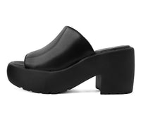 Black Bubble Mule Heel