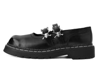 Black TUKskin™ 2-Skull Buckle Mary Jane