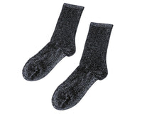 Black Sparkly Metallic Sock 