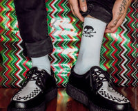 White T.U.K. Skull Logo Men’s Sock 