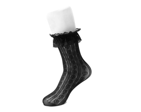 Black Lace Crew Sock