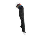 Black Rainbow Varsity Rhinestone Over-The-Knee Sock