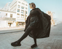 Black Suede Creeper Mule