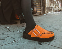 Orange Suede Creeper Mule