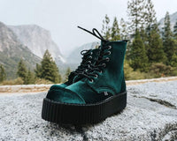 Green Velvet 7-Eye Viva Mondo Boot