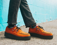 Burnt Orange Faux Suede Interlace Mondo Creeper